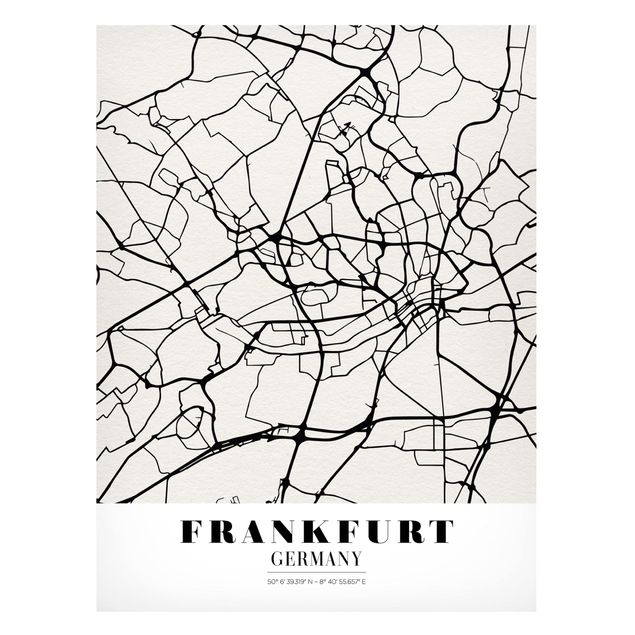 Tableros magnéticos mapamundi Frankfurt City City Map - Classical