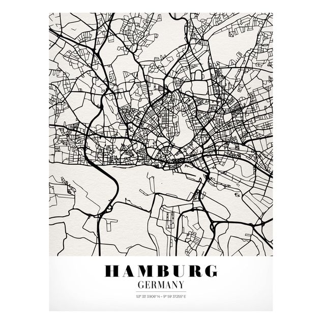 Tableros magnéticos mapamundi Hamburg City Map - Classic