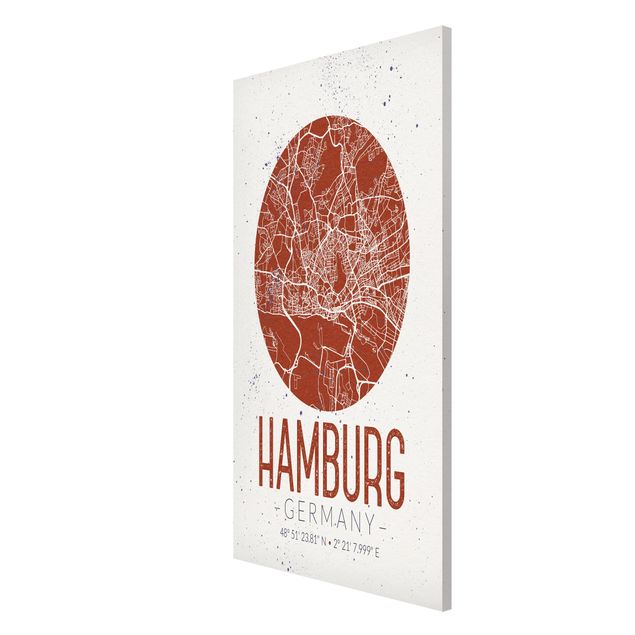 Tableros magnéticos frases Hamburg City Map - Retro