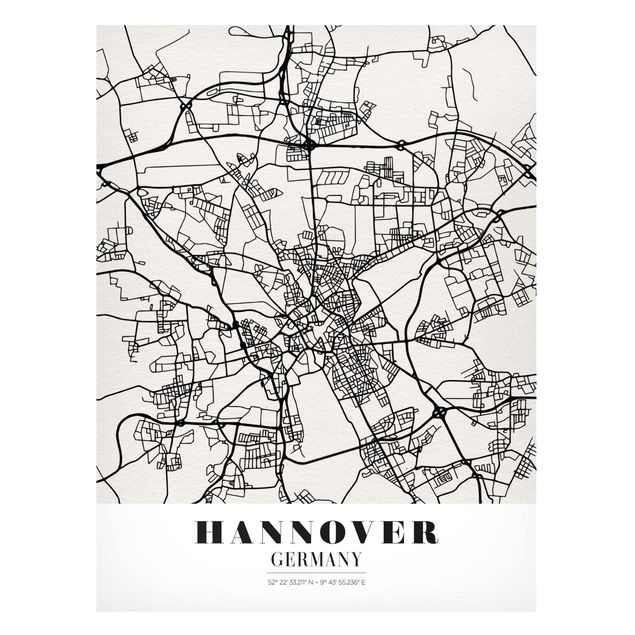 Tableros magnéticos mapamundi Hannover City Map - Classic