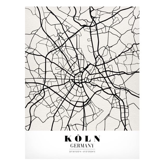 Tableros magnéticos mapamundi Cologne City Map - Classic