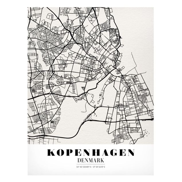 Tableros magnéticos mapamundi Copenhagen City Map - Classic