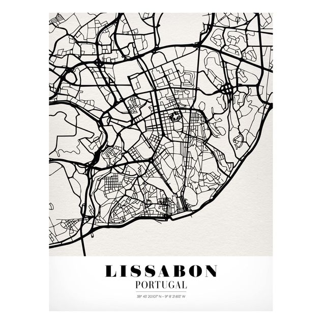 Tableros magnéticos mapamundi Lisbon City Map - Classic