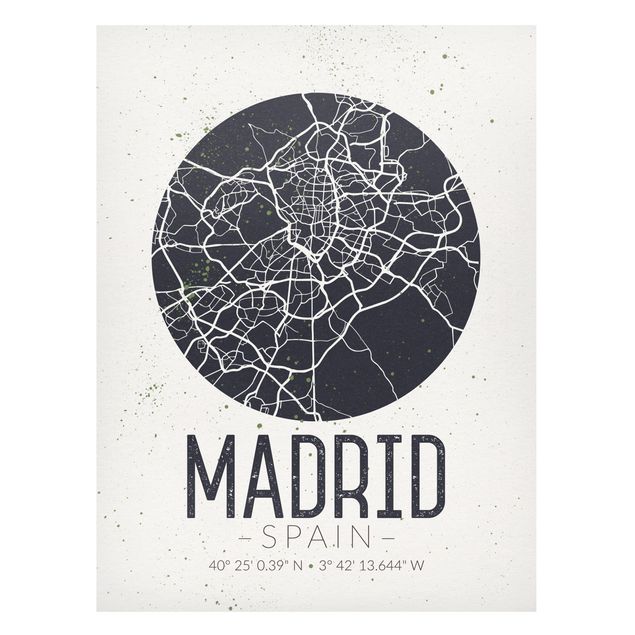 Tableros magnéticos mapamundi Madrid City Map - Retro