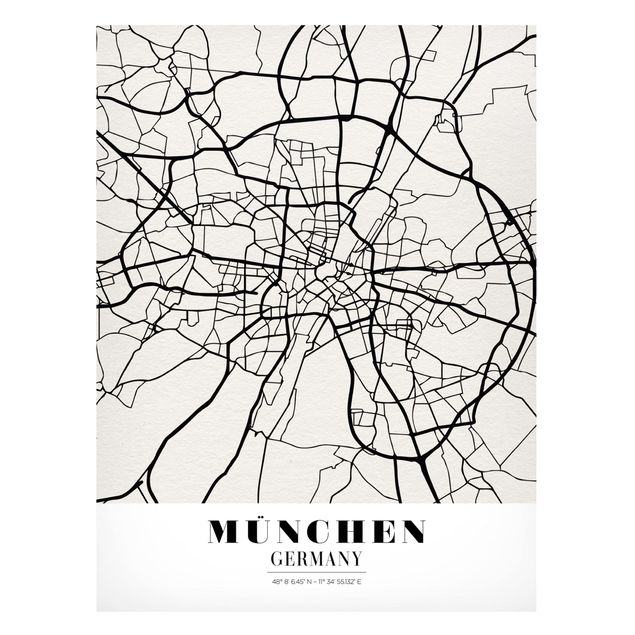 Tableros magnéticos mapamundi Munich City Map - Classic