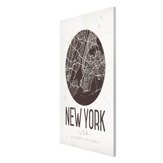 Tableros magnéticos mapamundi New York City Map - Retro