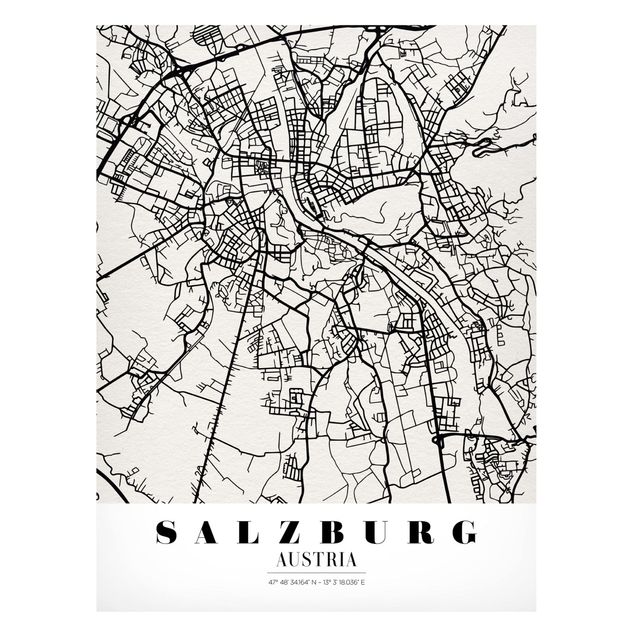 Tableros magnéticos mapamundi Salzburg City Map - Classic