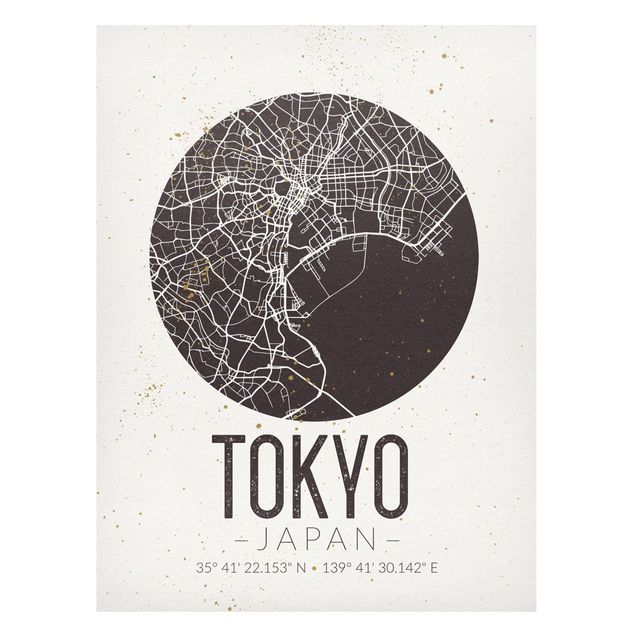 Cuadros de Tokio Tokyo City Map - Retro