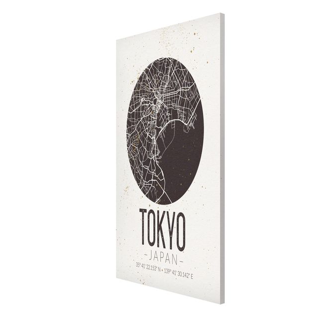 Tableros magnéticos mapamundi Tokyo City Map - Retro