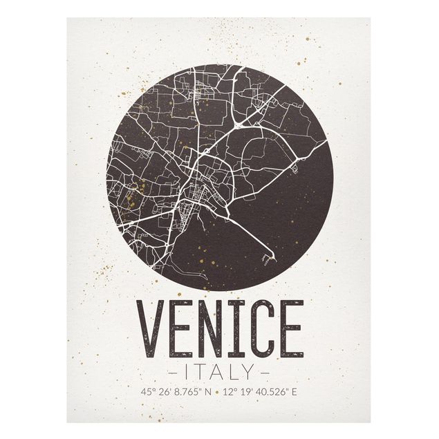 Tableros magnéticos mapamundi Venice City Map - Retro