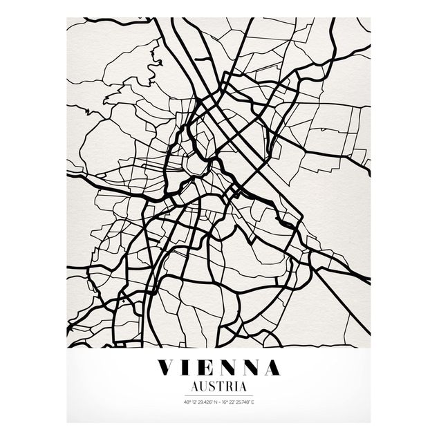 Tableros magnéticos mapamundi Vienna City Map - Classic