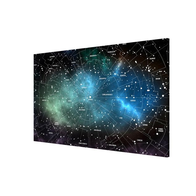 Cuadro mapa del mundo Stellar Constellation Map Galactic Nebula