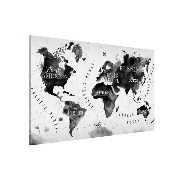 Decoración de cocinas World Map Watercolour Black