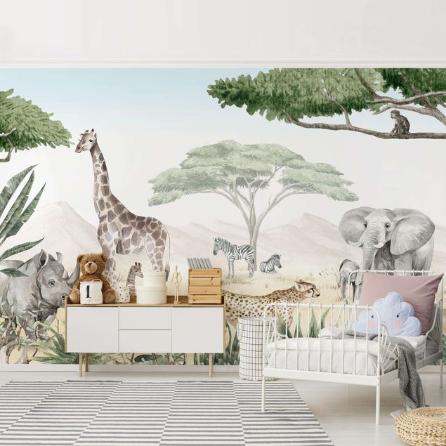 Papel pintado elefantes Majestic animal world of the savannah