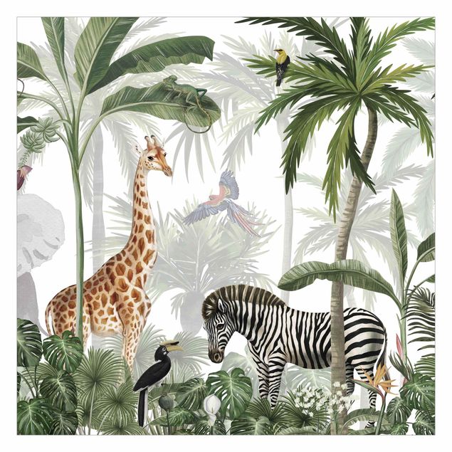 Papel pintado salón moderno Majestic animal world in the jungle