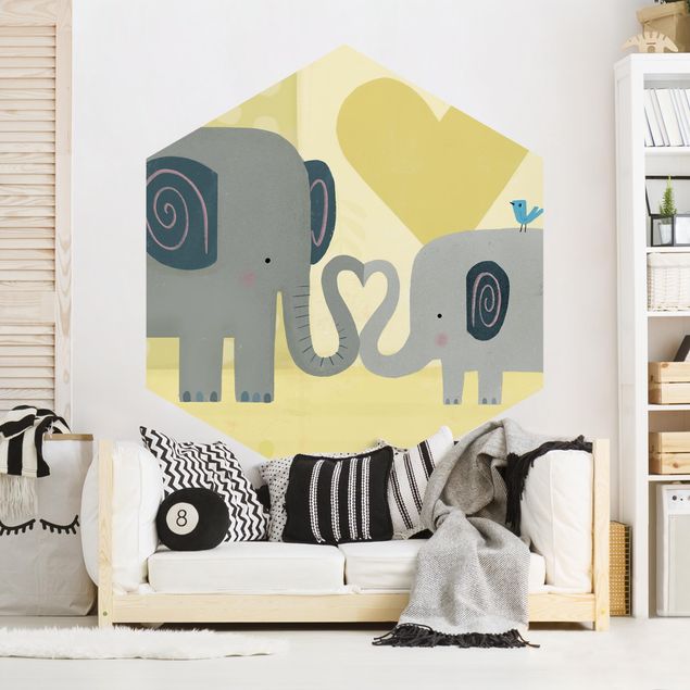 Papeles pintados modernos Mum And I - Elephants