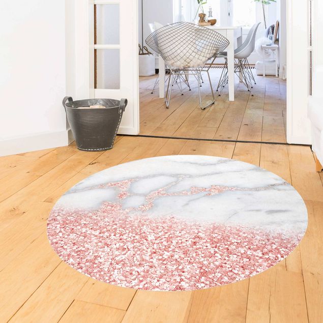 Alfombras modernas Marble Optics With Light Pink Confetti