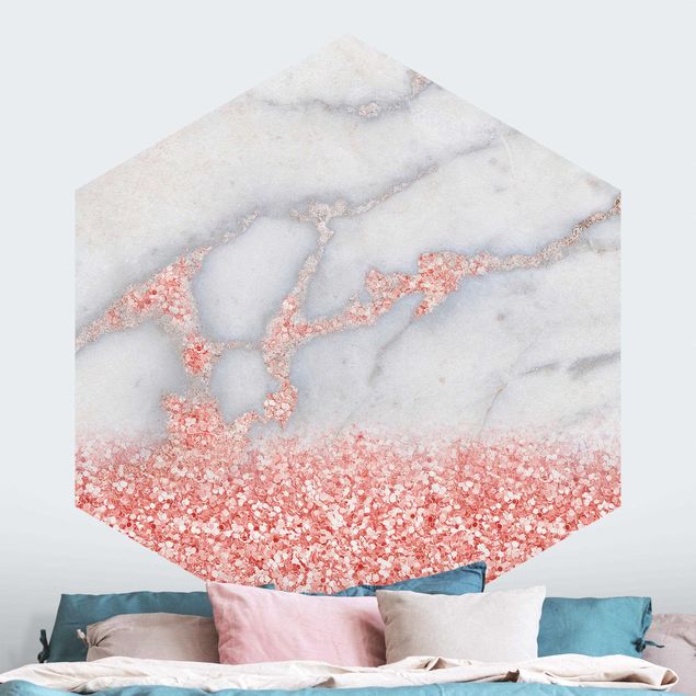 Decoración en la cocina Marble Look With Pink Confetti
