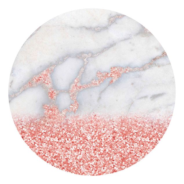 Papeles pintados industriales Marble Look With Pink Confetti