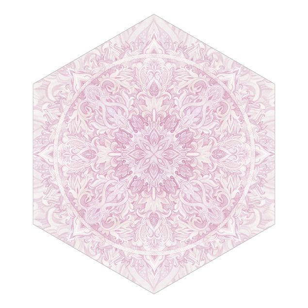 Papel pintado Mandala Watercolour Ornament Pink