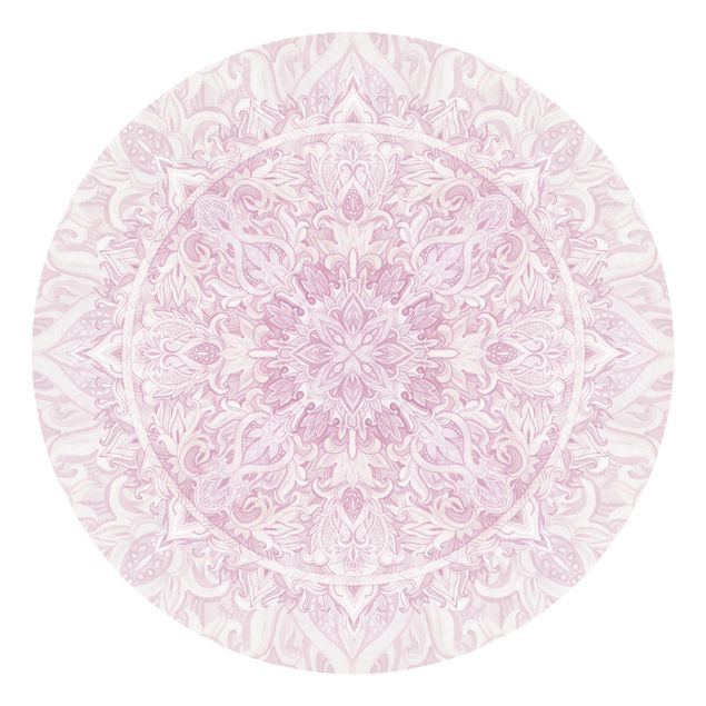 Papel pintado salón moderno Mandala Watercolour Ornament Pink
