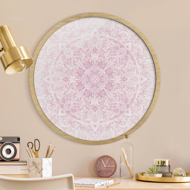 Cuadros de mandalas para dormitorios Mandala Watercolour Ornament Pink