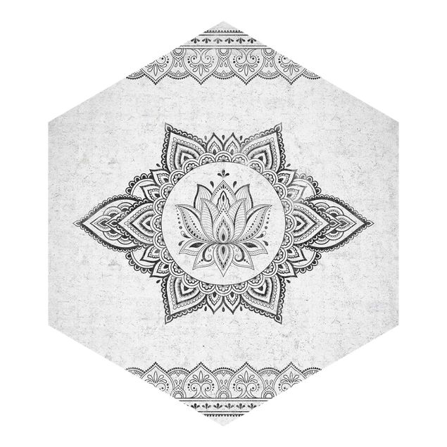 Papel pintado Mandala Lotus Concrete Look