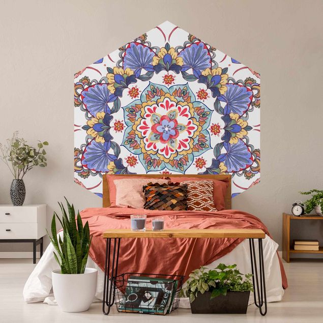 Papel pintado hexagonal Mandala Meditation Hartha