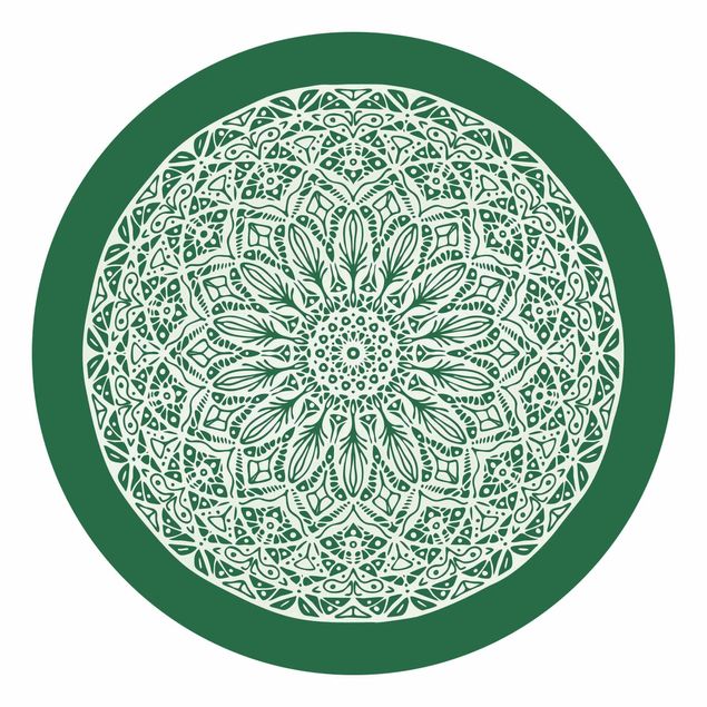 Papel pintado zen Mandala Ornament Green Backdrop