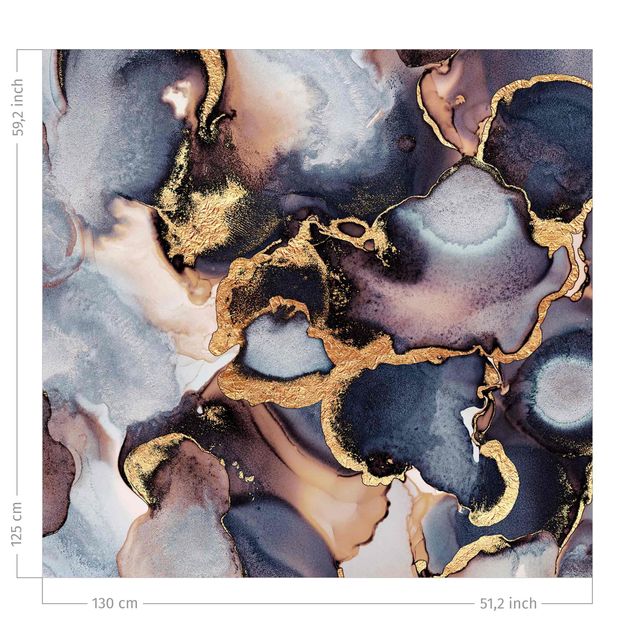 cortina a medida Marble Watercolour With Gold
