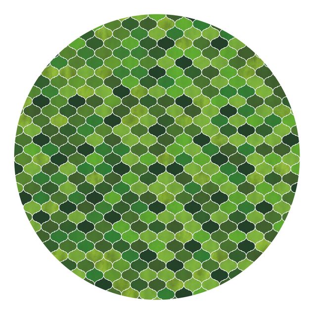 Papel pintado moderno Moroccan Watercolour Pattern Green