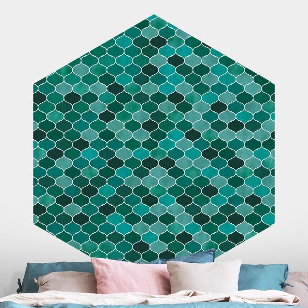 Papel pared geométrico Moroccan Watercolour Pattern