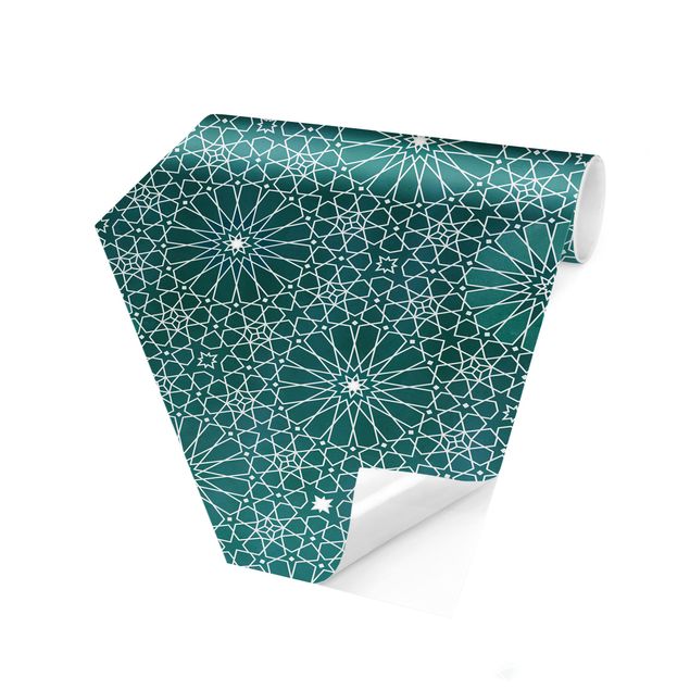 Papel pintado hexagonal Moroccan Flower Pattern