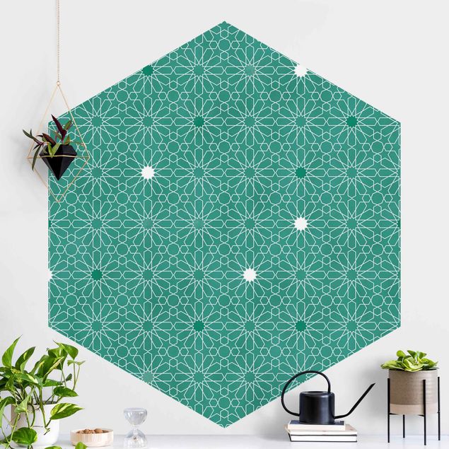 Papel pared geométrico Moroccan Stars Pattern
