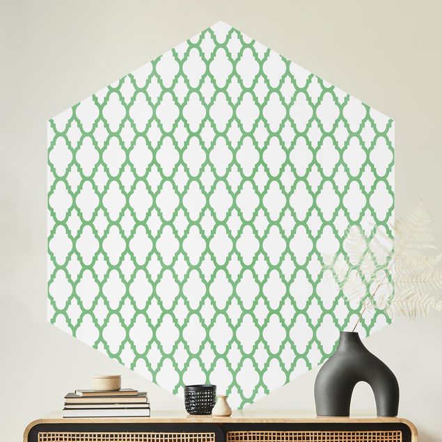 Papel pintado geométrico Moroccan Honeycomb Line Pattern
