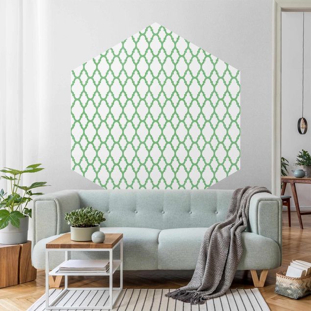 Papel pintado con patrones Moroccan Honeycomb Line Pattern