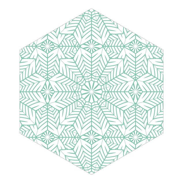 Papel pintado gris Moroccan XXL Tile Pattern In Turquoise