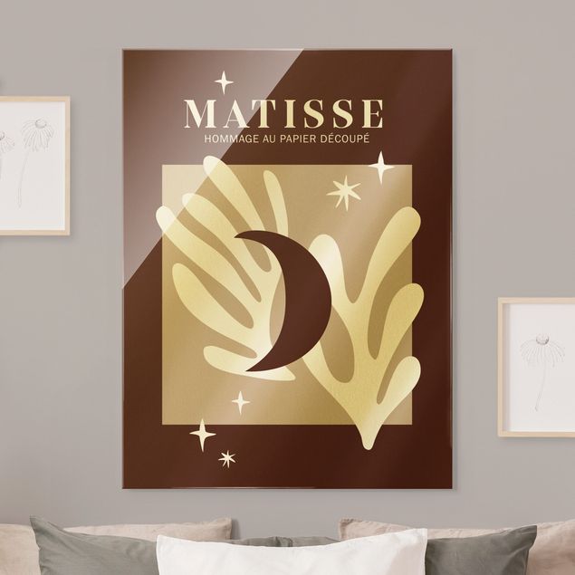 Cuadros abstractos para salón Matisse Interpretation - Moon And Stars Red