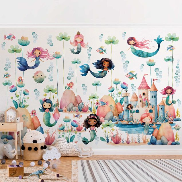 Papel pintado peces Mermaid Wonder World