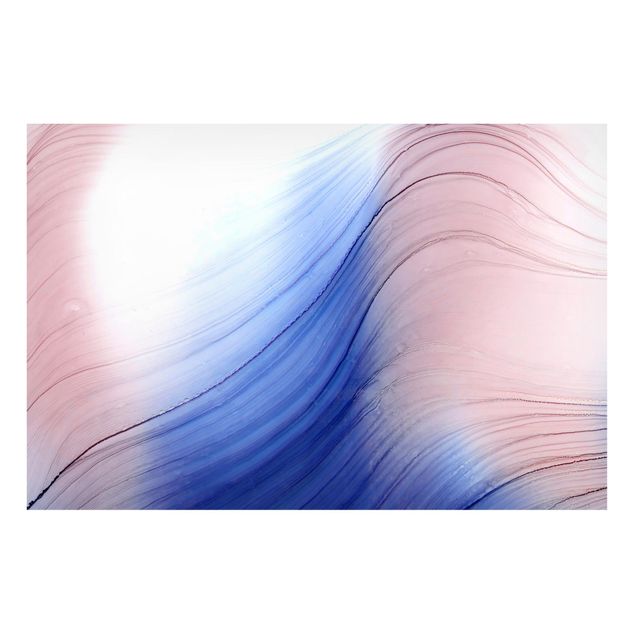 Cuadros abstractos para salón Mottled Colours Blue With Light Pink
