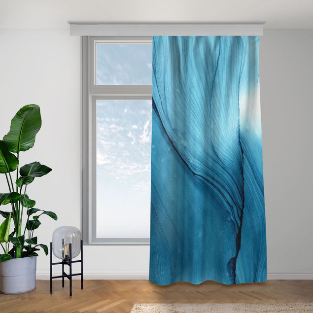 cortinas para sala modernas Mottled Blue