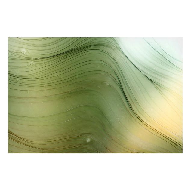 Cuadros abstractos para salón Mottled Green With Honey Yellow