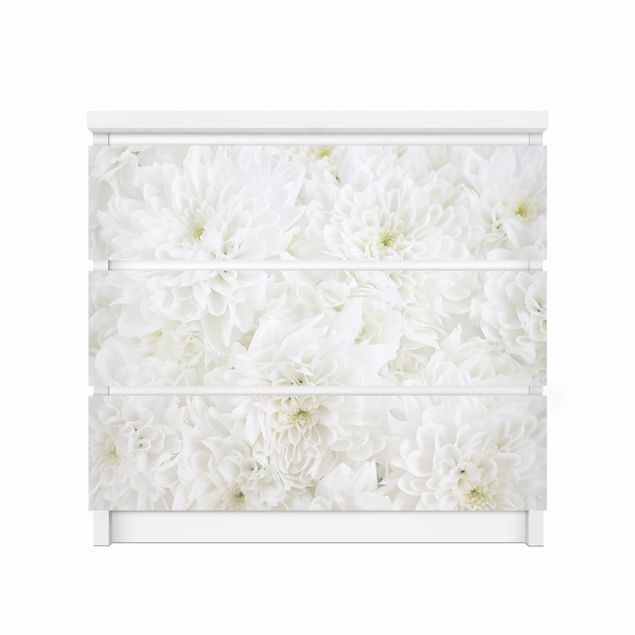Laminas adhesivas pared Dahlias Sea Of Flowers White