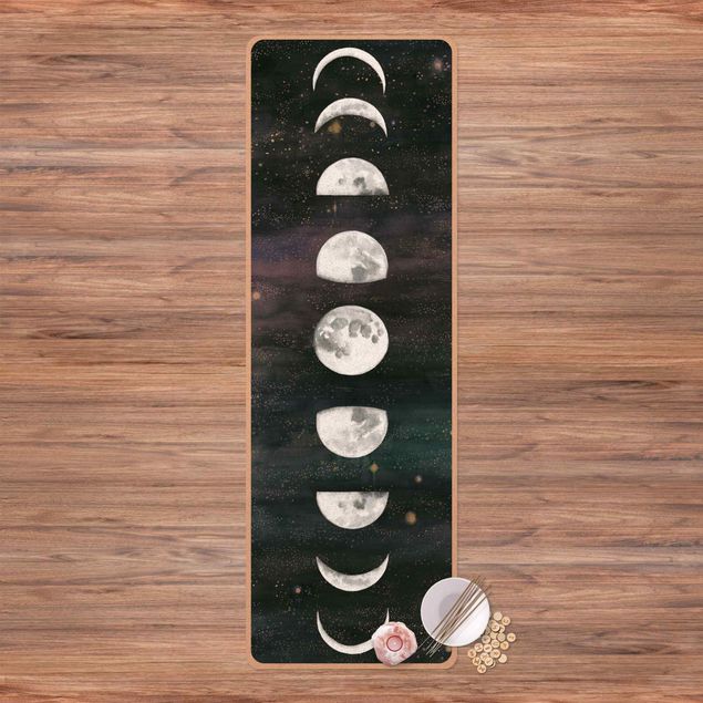 Alfombras modernas Moon Phases In Watercolour