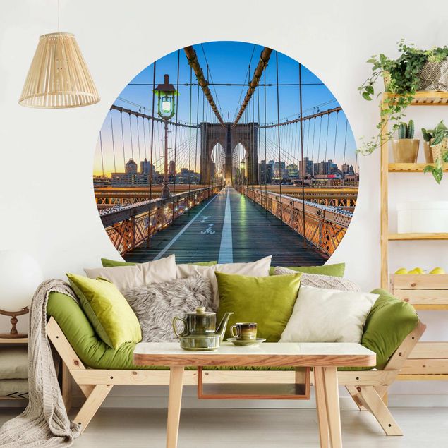 Papel pintado salón moderno Dawn On The Brooklyn Bridge