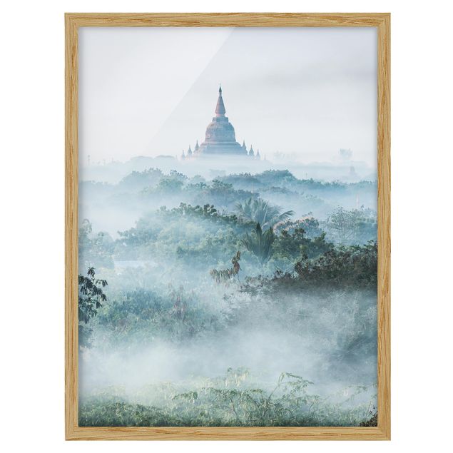 Cuadro con paisajes Morning Fog Over The Jungle Of Bagan