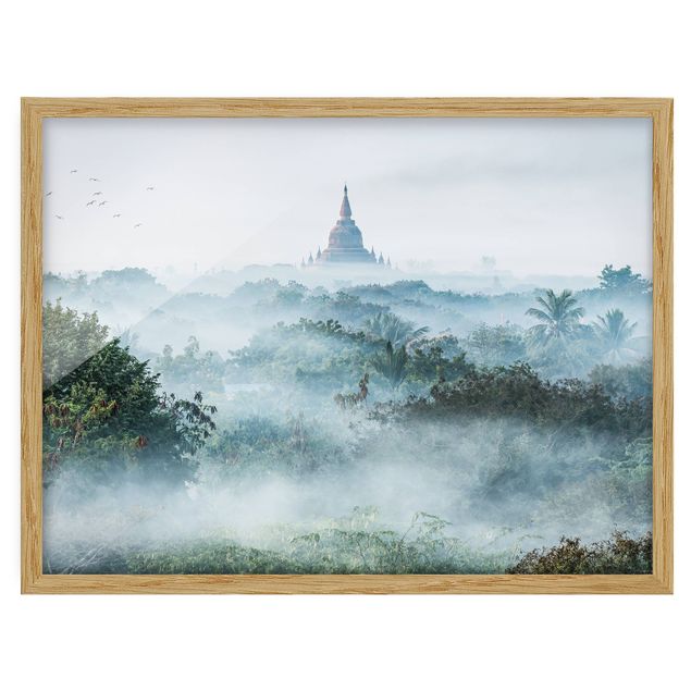 Cuadros paisajes Morning Fog Over The Jungle Of Bagan