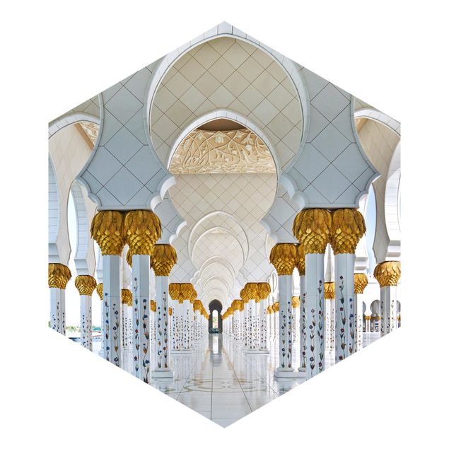 Papel pintado blanco Mosque In Abu Dhabi