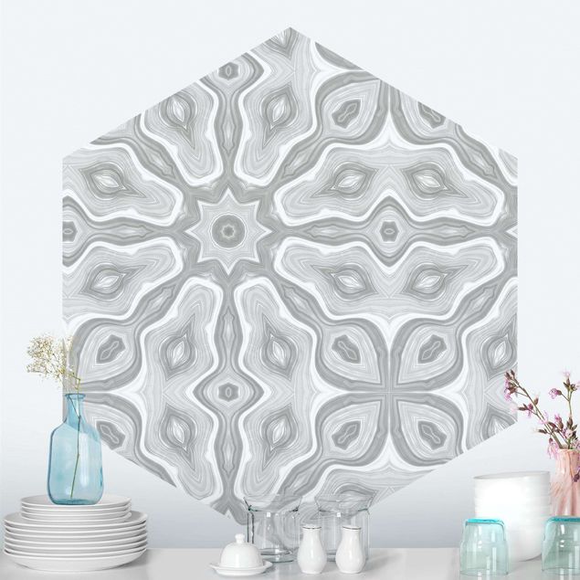 Papel pintado con patrones Pattern In Gray And Silver With Stars