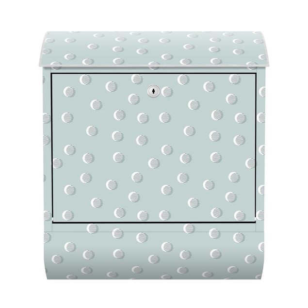 Buzón antracita Pattern With Dots And Circles On Bluish Grey